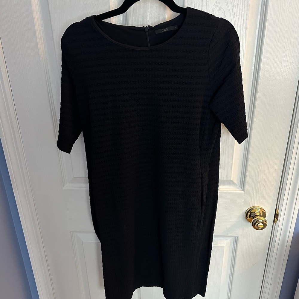 COS Black Textured Midi Dress